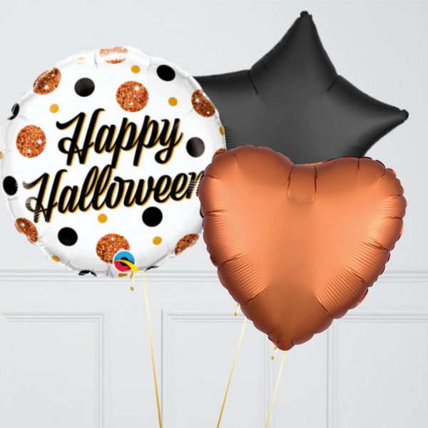 Halloween Sparkly Dots Inflated Foil Balloon Bouquet