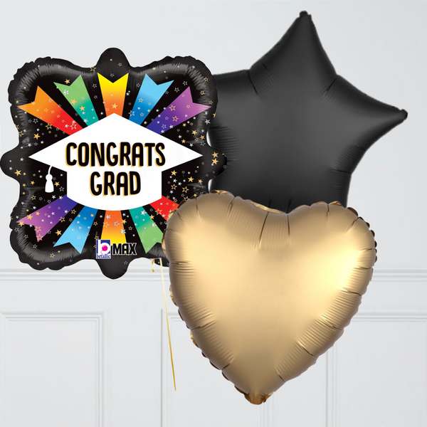 Congrats Grad Ribbons Foil Balloon Bouquet