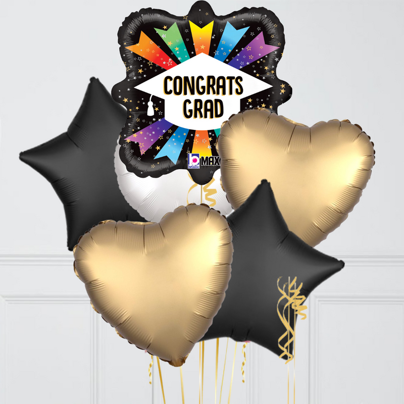 Congrats Grad Ribbons Foil Balloon Bouquet