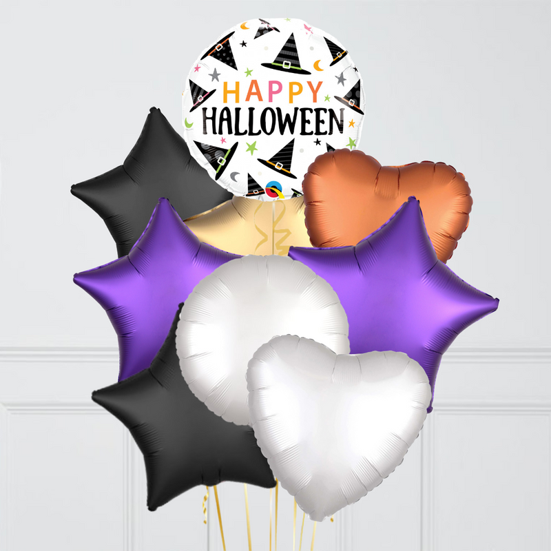 Happy Halloween Hats Inflated Foil Balloon Bouquet