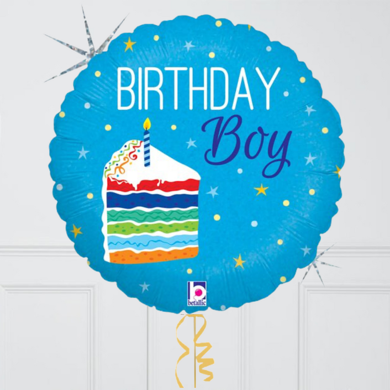 Birthday Boy Cake Foil Balloon Bunch