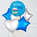 Birthday Boy Cake Foil Balloon Bunch