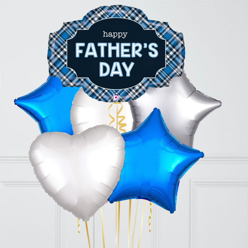 Father's Day Plaid Foil Balloon Bunch