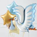 New Baby Boy Stork Inflated Balloon Package