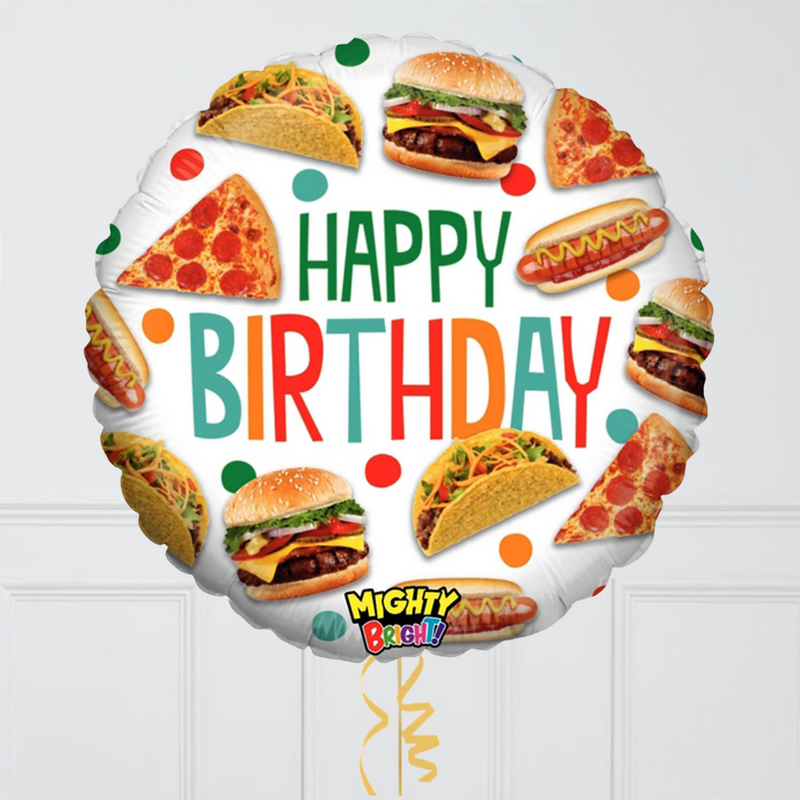 Fast Food Birthday Inflated Foil Balloon Bunch