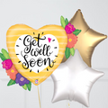 Get Well Big Heart and Flowers Foil Balloon Bouquet