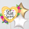 Get Well Big Heart and Flowers Foil Balloon Bouquet