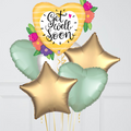 Get Well Big Heart and Flowers Foil Balloon Bouquet