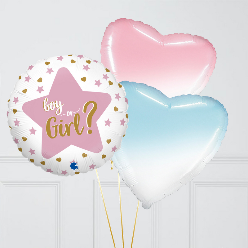 Gender Reveal Pastel Foil Balloon Bouquet