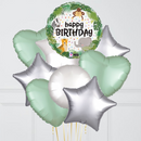 Sweet Safari Birthday Jungle Hearts Inflated Foil Balloon Bunch