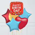 Happy Birthday Candles Confettii Foil Balloon Bunch