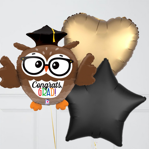 Grad Owl Foil Balloon Bouquet