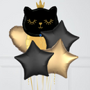 Black Cat Princess Foil Balloon Bouquet