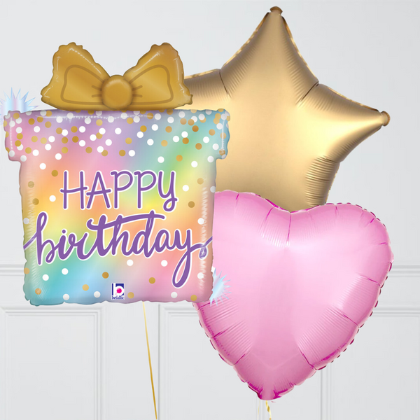 Opal Birthday Present Foil Balloon Bunch