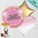 Pink Birthday Foil Balloon Bouquet