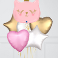 Pink Cat Princess Foil Balloon Bouquet