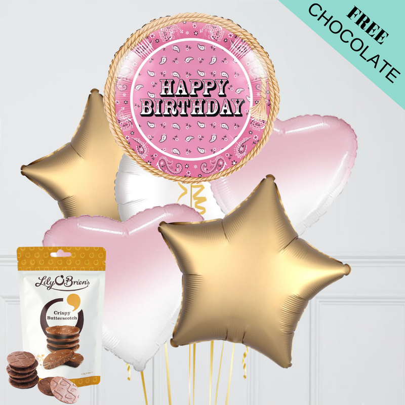 Pink Birthday Foil Balloon Bouquet