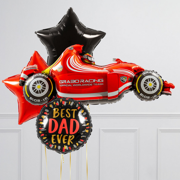 Racing Car Father's Day Inflated Balloon Package