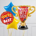 Best Dad Trophy Father's Day Inflated Balloon Package