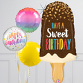 Chocolate Ice Cream Inflated Birthday Balloon Package