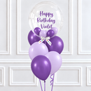 Personalised Purple Bubble Balloon Latex Bunch