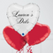 Red & White Debs Personalised Inflated Foil Balloon Bunch