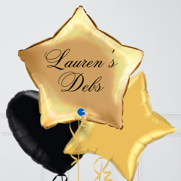 Gold Star Debs Personalised Inflated Foil Balloon Bunch