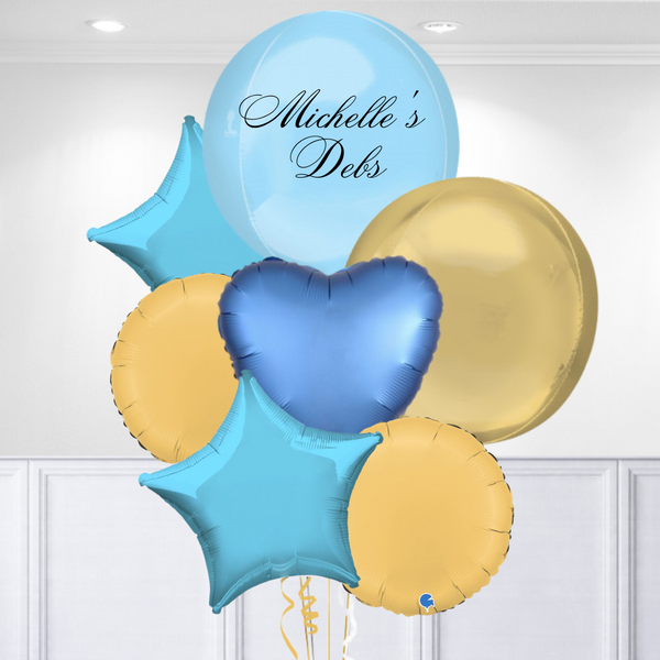 Blue Debs Personalised Giant Inflated Balloon Bunch