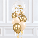Personalised Beige and Gold Bubble Balloon Latex Bunch