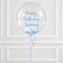 Personalised Blue Confetti Bubble Balloon