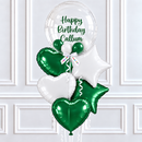 Personalised Green Bubble Balloon Bunch