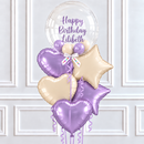 Personalised Lavender Bubble Balloon Bunch