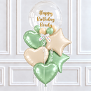 Personalised Mint Bubble Balloon Bunch