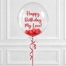 Personalised Red Confetti Bubble Balloon