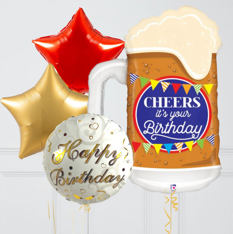 Cheers Birthday Beer Inflated Balloon Package