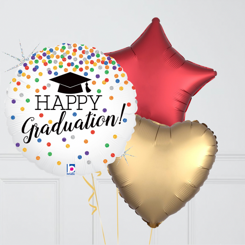 Happy Graduation Confetti Foil Balloon Bouquet