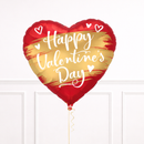 Heart-shaped balloon with 'Happy Valentine's Day' text on a white background