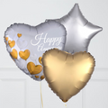 Silver & Gold Anniversary Foil Balloon Bouquet