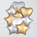 Silver & Gold Anniversary Foil Balloon Bouquet