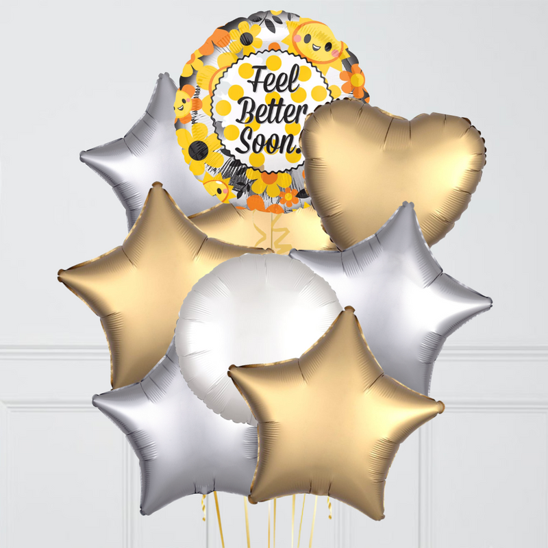 Sunflowers Get Well Foil Balloon Bouquet