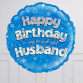 Happy Birthday Husband Blue Foil Balloon Bouquet