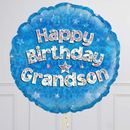 Happy Birthday Grandson  Blue Foil Balloon Bouquet