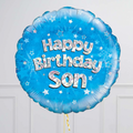 Happy Birthday Son  Blue Foil Balloon Bouquet