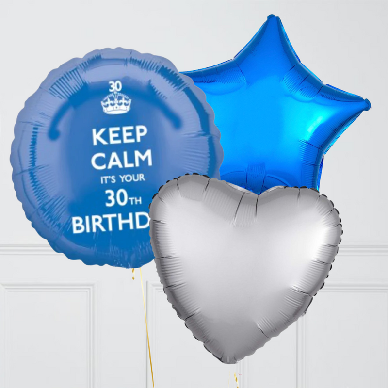 Keep Calm It's Your 30th Birthday Balloon Bouquet