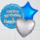 Happy Birthday Nephew Blue Foil Balloon Bouquet