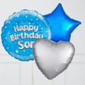 Happy Birthday Son  Blue Foil Balloon Bouquet