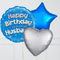 Happy Birthday Husband Blue Foil Balloon Bouquet