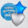 Happy Birthday Uncle Blue Foil Balloon Bouquet