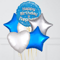 Happy Birthday Nephew Blue Foil Balloon Bouquet