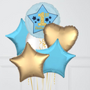 1st Birthday Blue & Gold Foil Balloon Bouquet